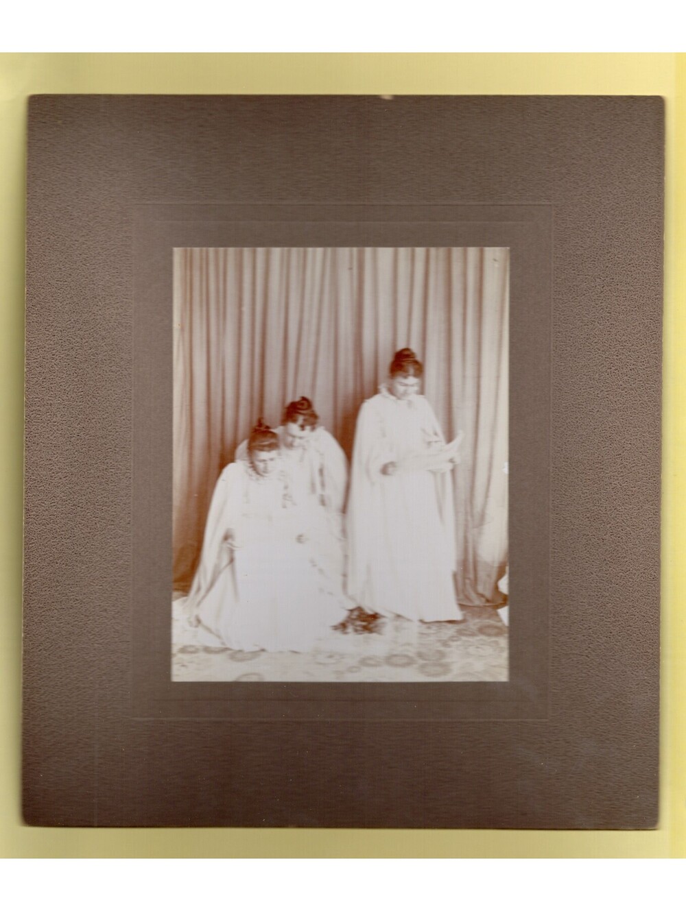 Group of Three Women Reading Posing Photograph 7 x 8"